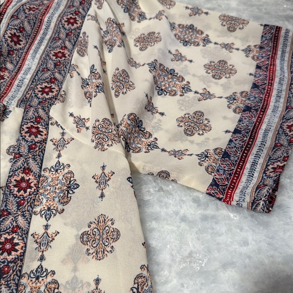 Knox Rose White and Blue Boho Blouse - Picture 5 of 5